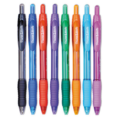 Profile Ballpoint Pen, Retractable, Bold 1.4 Mm, Assorted Ink And Barrel Colors, 8/Pack