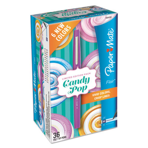 Flair Candy Pop Porous Point Pen, Stick, Medium 0.7 Mm, Assorted Ink And Barrel Colors, 36/Pack