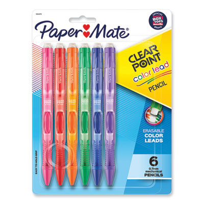 Clearpoint Color Mechanical Pencils, 0.7 Mm, Assorted Lead And Barrel Colors, 6/Pack