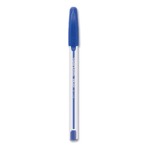 Inkjoy 50St Ballpoint Pen, Stick, Medium 1 Mm, Blue Ink, Clear Barrel, 60/Pack