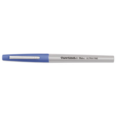 Flair Felt Tip Porous Point Pen, Stick, Extra-Fine 0.4 Mm, Assorted Ink Colors, Gray Barrel, 16/Pack