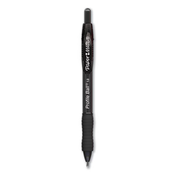 Profile Ballpoint Pen, Retractable, Medium 1 Mm, Black Ink, Translucent Black Barrel, Dozen