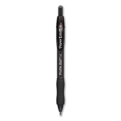 Profile Ballpoint Pen, Retractable, Medium 1 Mm, Black Ink, Translucent Black Barrel, Dozen