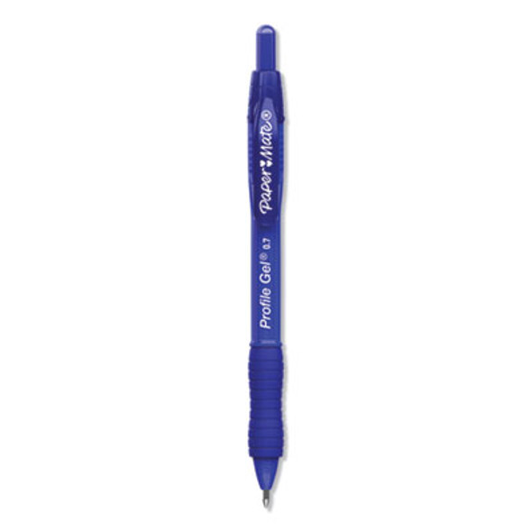 Profile Gel Pen, Retractable, Medium 0.7 Mm, Blue Ink, Translucent Blue Barrel, Dozen