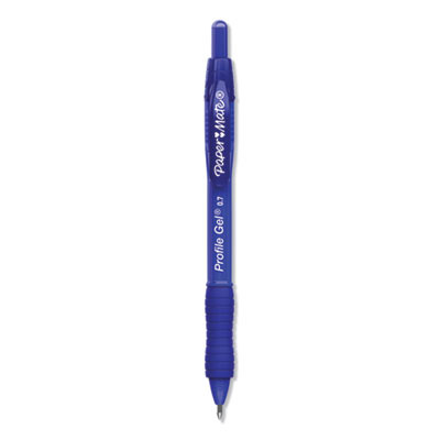 Profile Gel Pen, Retractable, Medium 0.7 Mm, Blue Ink, Translucent Blue Barrel, Dozen