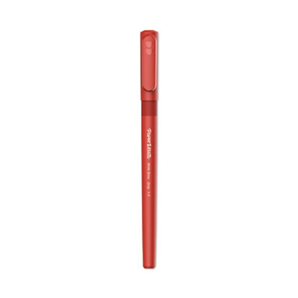 Write Bros. Grip Ballpoint Pen, Stick, Medium 1 Mm, Red Ink, Red Barrel, Dozen