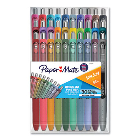 Inkjoy Gel Pen, Retractable, Medium 0.7 Mm, Assorted Ink And Barrel Colors, 30/Pack