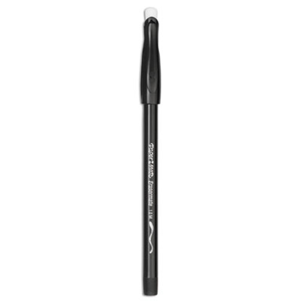 Eraser Mate Ballpoint Pen, Stick, Medium 1 Mm, Black Ink, Black Barrel, Dozen