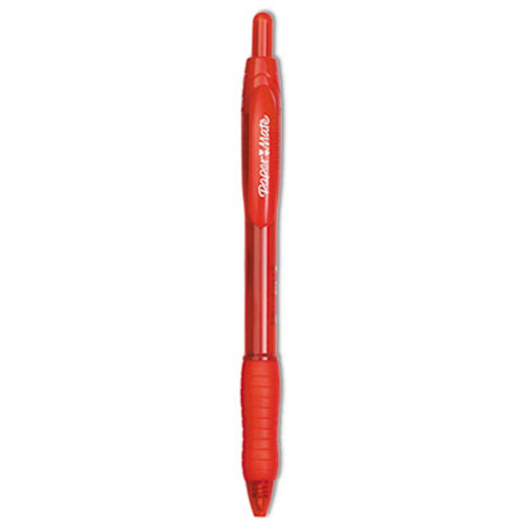 Profile Ballpoint Pen, Retractable, Bold 1.4 Mm, Red Ink, Translucent Red Barrel, Dozen