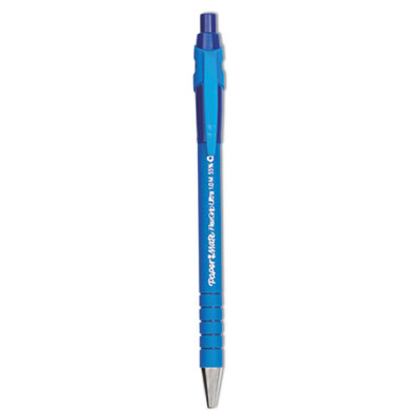 Flexgrip Ultra Recycled Ballpoint Pen, Retractable, Medium 1 Mm, Blue Ink, Blue Barrel, Dozen