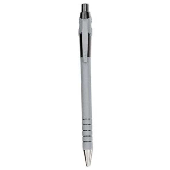 Flexgrip Ultra Recycled Ballpoint Pen, Retractable, Fine 0.8 Mm, Black Ink, Gray/Black Barrel, Dozen