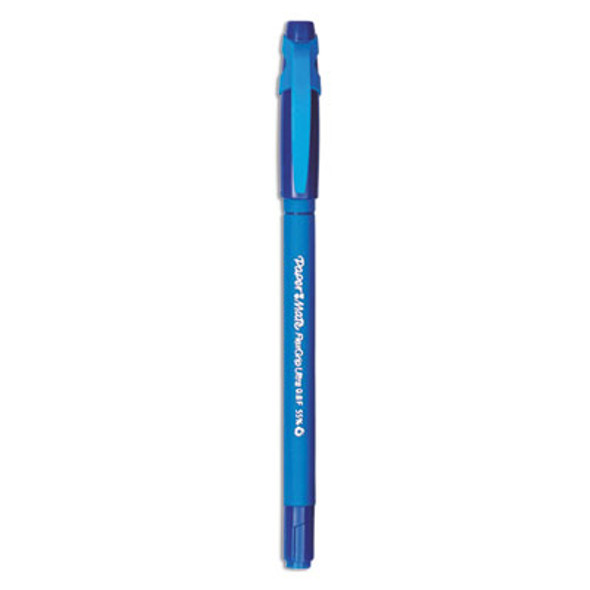 Flexgrip Ultra Recycled Ballpoint Pen, Stick, Fine 0.8 Mm, Blue Ink, Blue Barrel, Dozen