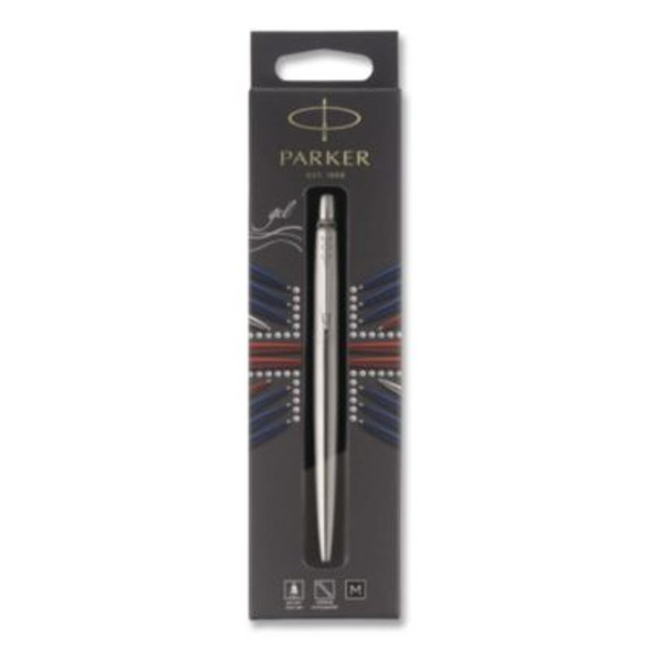 Jotter Gel Pen, Retractable, Medium 0.7Mm, Black Ink, Stainless Steel Barrel