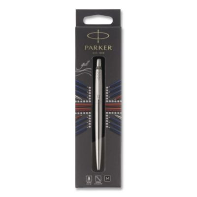 Jotter Gel Pen, Retractable, Medium 0.7Mm, Black Ink, Stainless Steel Barrel