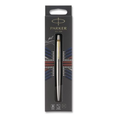 Jotter Rollerball Pen, Retractable, Medium 0.7 Mm, Black Ink, Stainless Steel Barrel