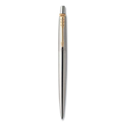 Jotter Rollerball Pen, Retractable, Medium 0.7 Mm, Black Ink, Stainless Steel Barrel