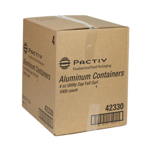 Aluminum Take-Out Container, 4 Oz, 2.94" Diameter x 1.66" h, Silver, 1,000/Carton