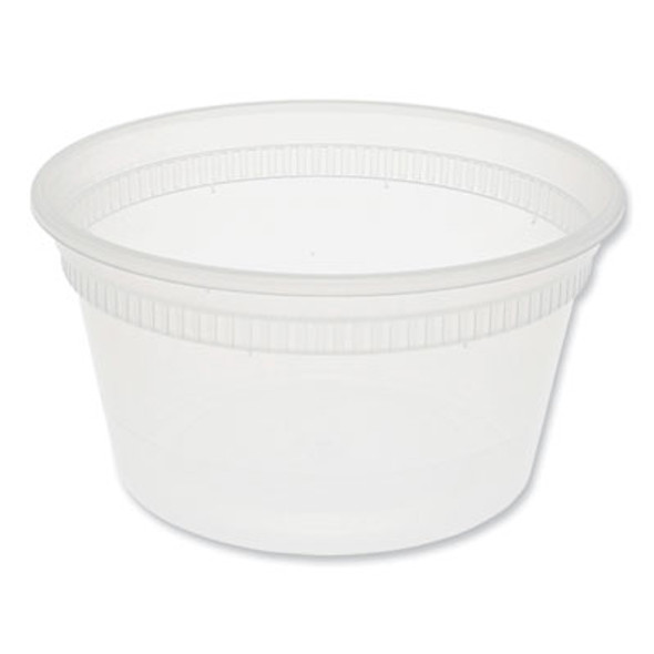 Newspring Delitainer Microwavable Container, 12 Oz, 4.55 x 4.55 x 2.45, Clear, Plastic, 480/Carton