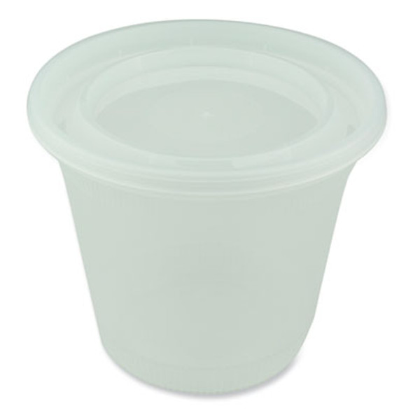 Newspring Delitainer Microwavable Container, 32 Oz, 5.5 x 5.5 x 4.9, Clear, Plastic, 200/Carton