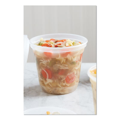 Newspring Delitainer Microwavable Container, 32 Oz, 5.6 x 5.6 x 4.9, Clear, Plastic, 200/Carton