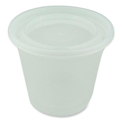 Newspring Delitainer Microwavable Container, 32 Oz, 5.6 x 5.6 x 4.9, Clear, Plastic, 200/Carton