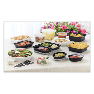 Newspring Versatainer Microwavable Containers, Round, 32 Oz, 7 x 7 x 2.8, White/Clear, Plastic, 150/Carton