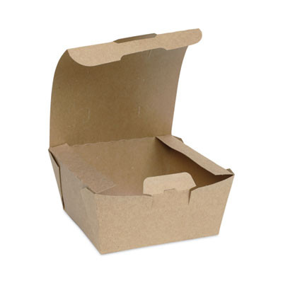 Earthchoice Tamper Evident Onebox Paper Box, 5.4 x 5.4 x 2.5, Brown, 312/Carton