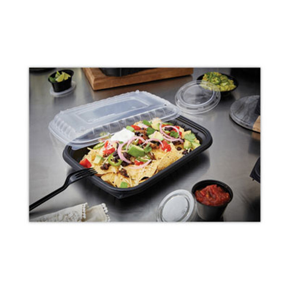 Earthchoice Entree2Go Takeout Container, 48 Oz, 11.75 x 8.75 x 1.61, Black, Plastic, 200/Carton
