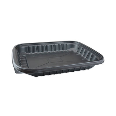 Earthchoice Entree2Go Takeout Container, 48 Oz, 11.8 x 8.8 x 1.61, Black, Plastic, 200/Carton