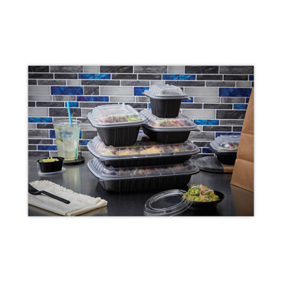Earthchoice Entree2Go Takeout Container, 64 Oz, 11.8 x 8.8 x 2.1, Black, Plastic, 200/Carton