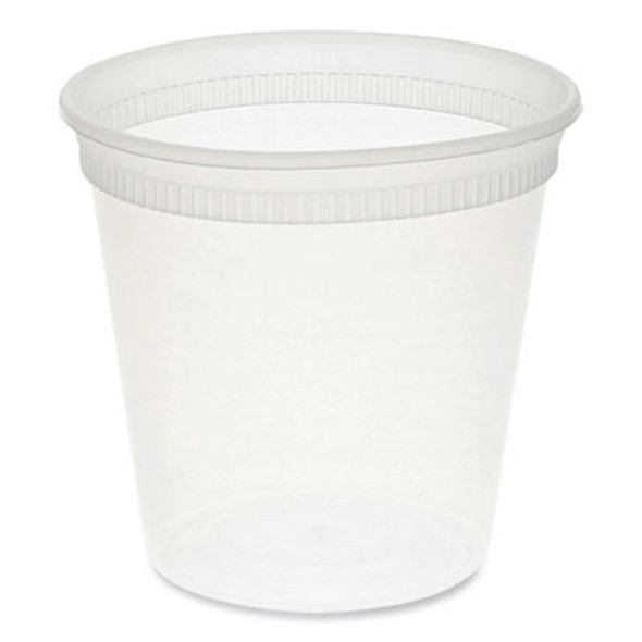 Newspring Delitainer Microwavable Container, 24 Oz, 4.55 x 4.55 x 4.35, Clear, Plastic, 480/Carton