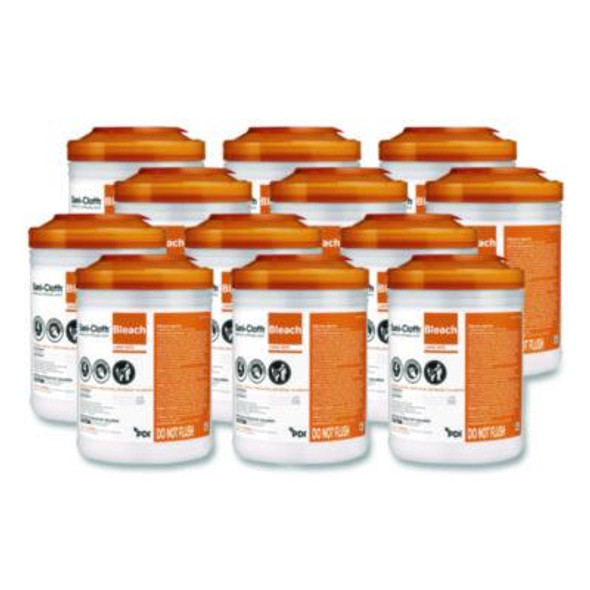 Sani-Cloth Bleach Germicidal Disposable Wipes, 1-Ply, 6 x 5, Unscented, White, 160/Canister, 12 Canisters/Carton