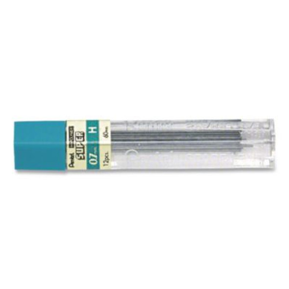 Super Hi-Polymer Lead Refills, 0.7 Mm, H, Black, 12/Tube