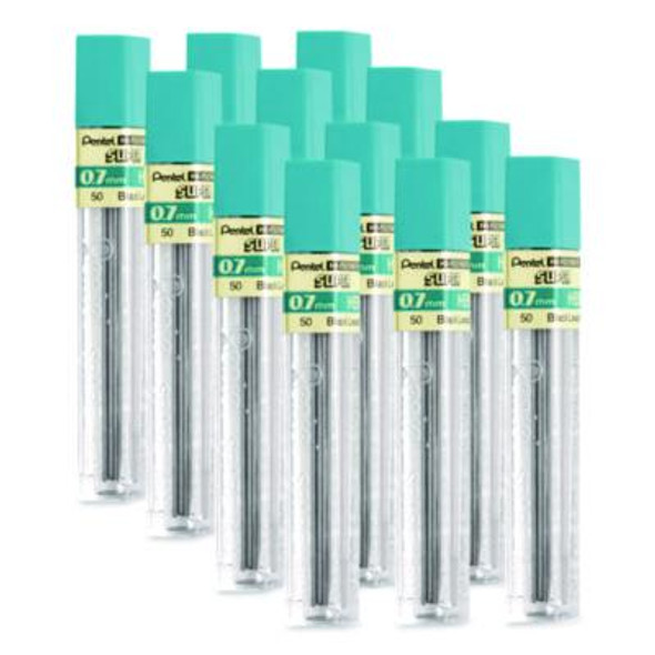 Super Hi-Polymer Lead Refills, 0.7 Mm, Hb, Black, 12/Tube
