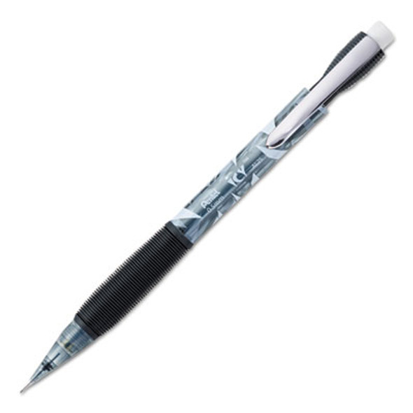 Icy Mechanical Pencil, 0.5 Mm, Hb (#2), Black Lead, Translucent Ice/Black Barrel, Dozen