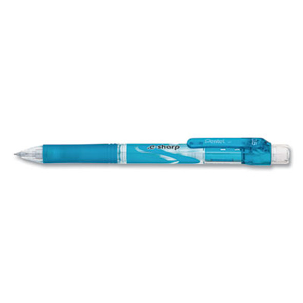 .e-Sharp Mechanical Pencil, 0.5 Mm, Hb (#2), Black Lead, Sky Blue Barrel, Dozen