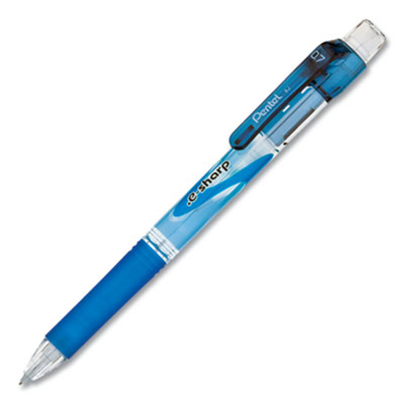 .e-Sharp Mechanical Pencil, 0.7 Mm, Hb (#2), Black Lead, Blue Barrel, Dozen