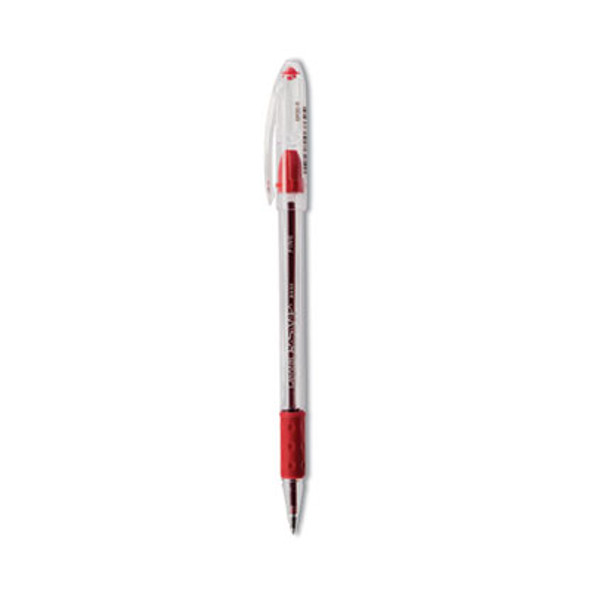 R.s.v.p. Ballpoint Pen, Stick, Fine 0.7 Mm, Red Ink, Clear/Red Barrel, Dozen