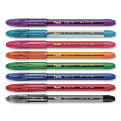 R.s.v.p. Ballpoint Pen, Stick, Medium 1 Mm, Assorted Ink And Barrel Colors, 8/Pack