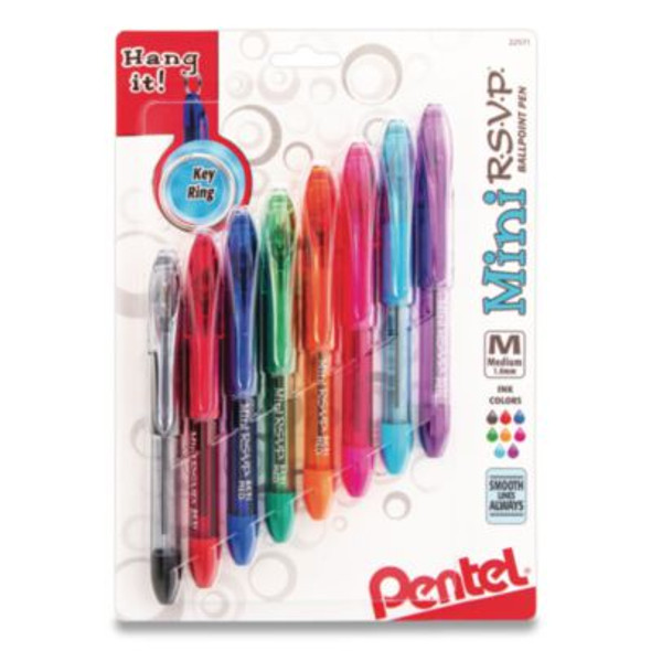 Mini R.s.v.p. Ballpoint Pen, Stick, Medium 1 Mm, Assorted Ink And Barrel Colors, 8/Pack