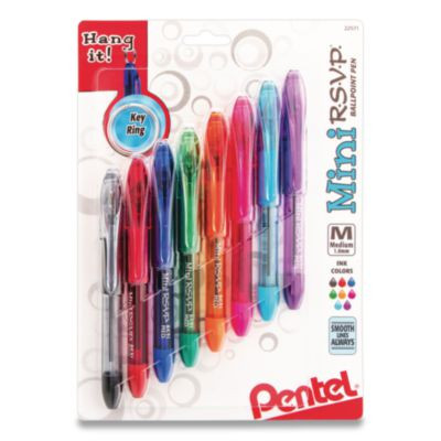 Mini R.s.v.p. Ballpoint Pen, Stick, Medium 1 Mm, Assorted Ink And Barrel Colors, 8/Pack