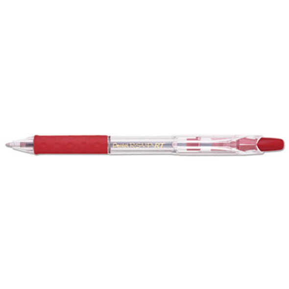 R.s.v.p. Rt Ballpoint Pen, Retractable, Medium 1 Mm, Red Ink, Clear Barrel, Dozen