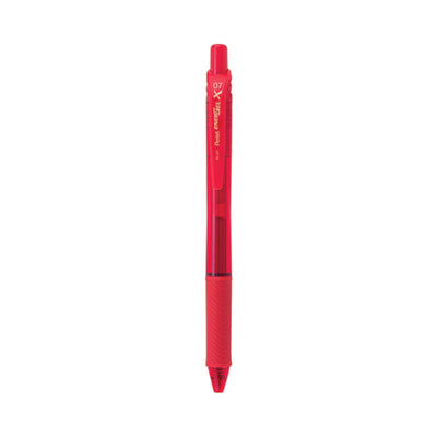 Energel-X Gel Pen, Retractable, Medium 0.7 Mm, Red Ink, Translucent Red/Red Barrel, Dozen