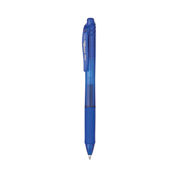 Energel-X Gel Pen, Retractable, Medium 0.7 Mm, Blue Ink, Translucent Blue/Blue Barrel, Dozen