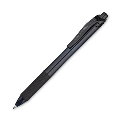 Energel-X Gel Pen, Retractable, Bold 1 Mm, Black Ink, Smoke/Black Barrel, Dozen