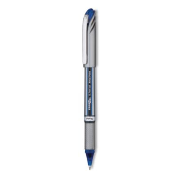 Energel Nv Gel Pen, Stick, Medium 0.7 Mm, Blue Ink, Gray/Black/Blue Barrel, Dozen