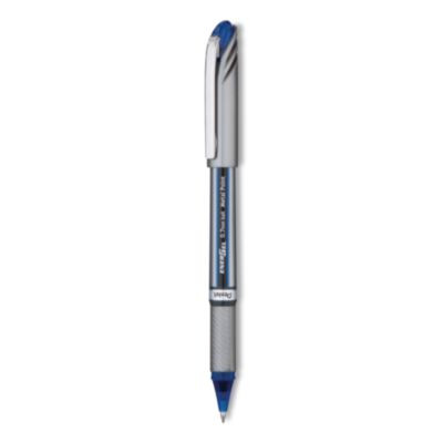 Energel Nv Gel Pen, Stick, Medium 0.7 Mm, Blue Ink, Gray/Black/Blue Barrel, Dozen
