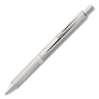 Energel Alloy Rt Gel Pen, Retractable, Medium 0.7 Mm, Black Ink, Chrome Barrel