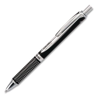 Energel Alloy Rt Gel Pen, Retractable, Medium 0.7 Mm, Black Ink, Black Barrel