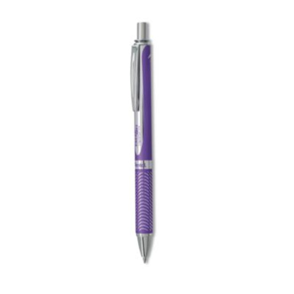 Energel Alloy Rt Gel Pen, Retractable, Medium 0.7 Mm, Violet Ink, Violet Barrel